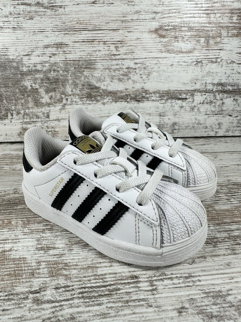 Toddler Adidas Originals Superstar White Low Top Sneakers Sz 6K GREAT SHAPE!